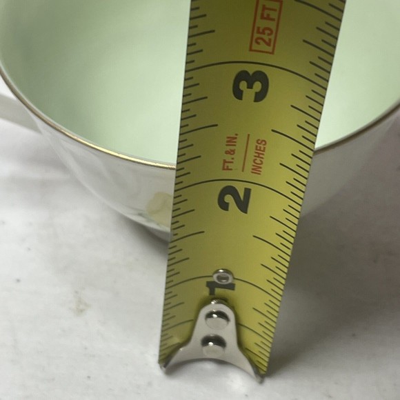 Lefton China Footed Tea Cups Saucer #2755 Gold Gilt 1950's Roses Mint Green - Picture 9 of 10